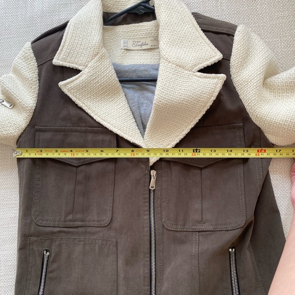 Zara two toned knit coat jacket xs - Picture 5 of 7